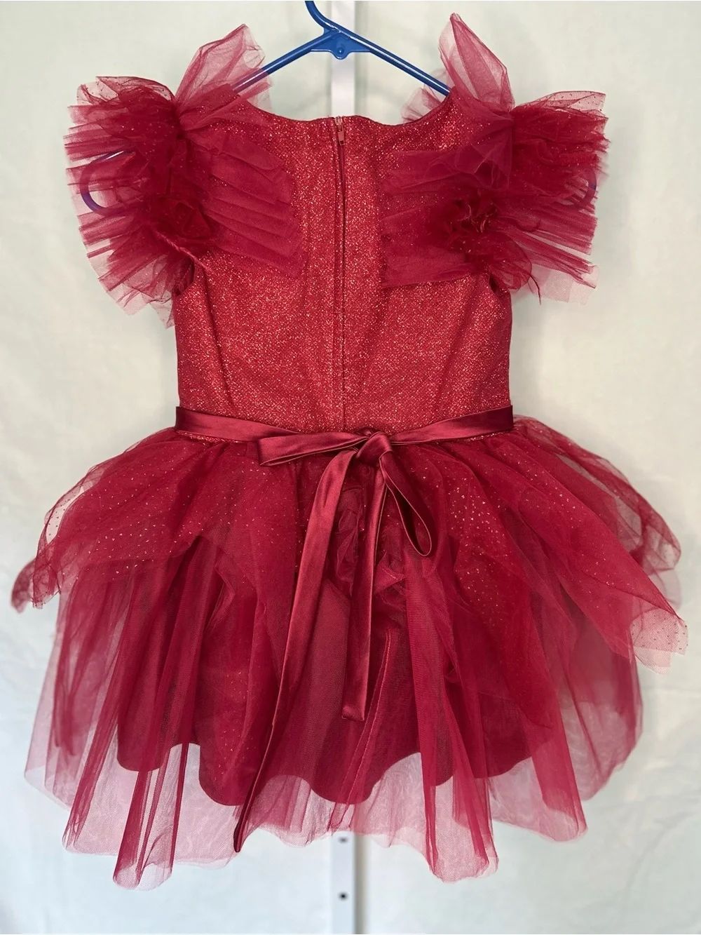 Tip Top Kids Red Sequin Glitz Pageant Tutu Gown Dress 6 Holiday Party